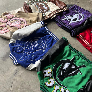 Vestes universitaires amples OEM nouveau design personnalisées Patches brodés en <span class=keywords><strong>chenille</strong></span> Letterman College Bomber Baseball Jacket pour hommes - Product Image 2