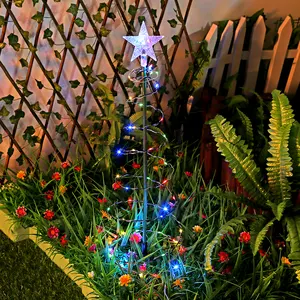 Diwali Smart Rgb Controller Árbol de Navidad Luz con decoración de estrellas Iluminación 1,2 1,5 m 1,8 m Asta de bandera plegable Árboles de Navidad