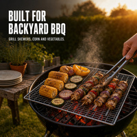 Grille de barbecue en fil de fer galvanisé, maille métallique, taille personnalisable, facile à utiliser et à nettoyer pour la cuisson au charbon de bois en extérieur