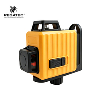 Niveau laser vert 3D PEGATEC 12 lignes 360° °   Outil de mesure laser à ligne croisée auto-nivelant
