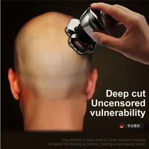 Mens 9D Blade Waterproof Metal Electric Rotary Shaving Machine Barber Facial Razor Head Shavers