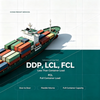 Transport maritime international porte-à-porte DDP, logistique LCL et FCL vers l'Europe (FR, DE, ES)