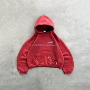 Fabricant de vêtements sur mesure de haute qualité – Sweats à capuche amples à épaules tombantes pour hommes, en coton uni, coupe oversize - Product Image 2