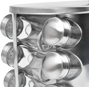 Tree Shape Stainless Steel Eco-Friendly Seasoning Holder Kitchen <b>Spice</b> Display Rack Revolving <b>Spice</b> <b>Jars</b> Funny Salt Pepper - Product Image 2