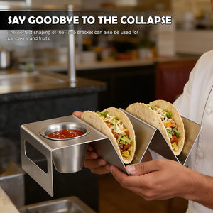 Supporti per Tacos in Acciaio Inox con Manico di Facile Accesso, Ogni Supporto Può Contenere 2 Tortillas, Adatto al Forno e Lavabile in Lavastoviglie - Product Image 3