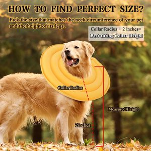 Collier de protection gonflable pour chien en PVC floqué, collier égyptien léger pour animaux de compagnie, bleu, jaune, gris, noir, pailleté - Product Image 3