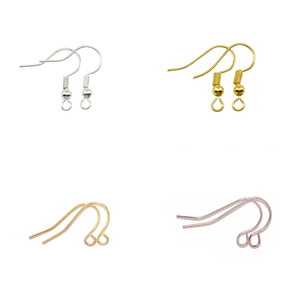 Ear Hooks Jewelry Findings Metal Plated <b>Drop</b> Shape For Earring Making Silver Gold Rose Gold J08 - Product Image 1