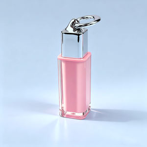 Fabrik Großhandel Lip gloss Klare Behälter Rosa 4ML Tube Silber Abdeckung Leere Lip gloss Flasche mit Schlüssel bund - Product Image 5