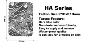 Tatuajes Temporales Estilo Japonés, Adhesivos Ecológicos de Papel, Resistentes al Agua, Diseños de Arte Corporal - Product Image 2