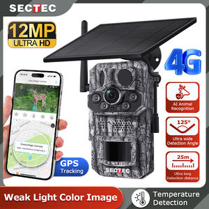 Cámara Solar de Caza 4G de 12MP con 3 PIR, Gran Angular, Posicionamiento GPS, Seguimiento de Movimiento, IP66, Sistema de CCTV para Seguimiento de Animales - Product Image 1
