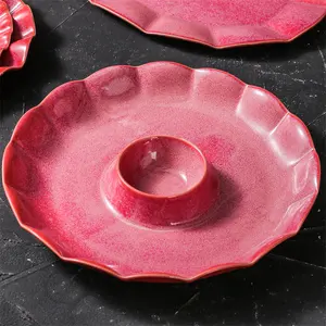 Nordic Morden High-quality Crimping Soft Boiled Egg Holder Custom Plates Hotel Banquet Restaurant Ceramic Plate