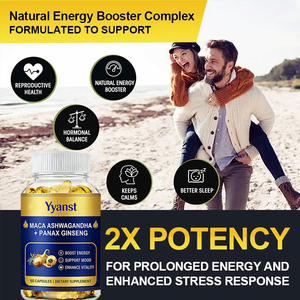 Cápsulas de Gel Suave con MACA y Ashwagandha, Potenciador de Energía Natural de Marca Privada para Hombres, Bajo en Carbohidratos y Azúcar, Refuerzo Inmunológico - Product Image 4