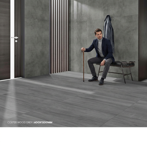Coster Grey Wood Effect Rustic Glazed Porcelain Tiles 600x1200mm Polished Ceramic Floor <b>Wall</b> Design - Product Image 2