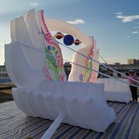 Cabina de barra de escenario de ala inflable con luz LED personalizada de 6mL x 3mW para festivales de música, eventos, modelo de soplador, accesorio, soporte de DJ incluido