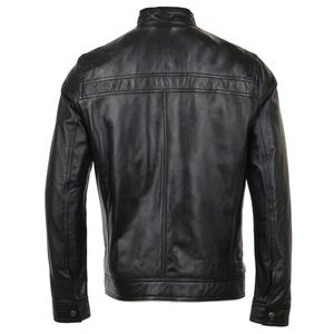 Veste en cuir pour moto OEM, blouson personnalisé de grande taille avec fermeture éclair pour hommes, saison automne et hiver 2022 - Product Image 3