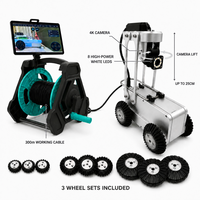 Robot d'inspection de canalisations 4K 300m avec caméra CCTV, caméra de drainage rotative à double objectif, IP68, télécommande, impression de rapport