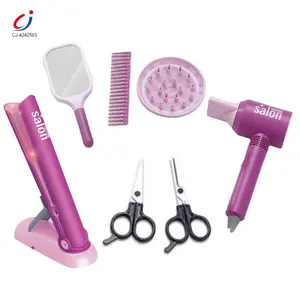 Chengji - Brinquedo de cabeleireiro infantil para simulação de corte de cabelo, conjunto de beleza e salão de cabeleireiro para meninas