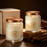 Pot à bougie en verre côtelé 100ml 150ml avec couvercle métallique pour la fabrication de bougies, cuisine, salon de thé, décoration intérieure, cadeau