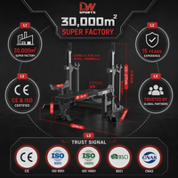 DW SPORTS Banc de musculation et rack de squat pliable en métal robuste, réglable, pour entraînement de force commercial, combo banc de musculation et rack de puissance