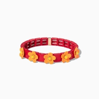 Bracelet élastique en alliage plaqué or avec breloque arc-en-ciel en zircon style bohème pour femmes et hommes – Collection Factory Outlet