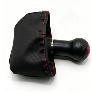 Chen Can Leather Gear <b>Shift</b> <b>Knob</b> Cover Black Red Stitching For Old Bora Manual Transmission - Product Image 3
