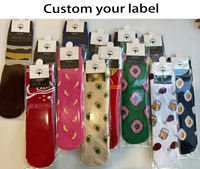 Chaussettes Tendance Harajuku Européennes et Américaines en Coton, Motif Drôle Avocat Frites Œufs, Chaussettes Tubes à Col Équipage pour Femme
