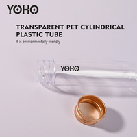 Flacon de test de médicament en plastique PET à fond plat de 30 ml/50 ml avec bouchon à vis en or/argent/noir