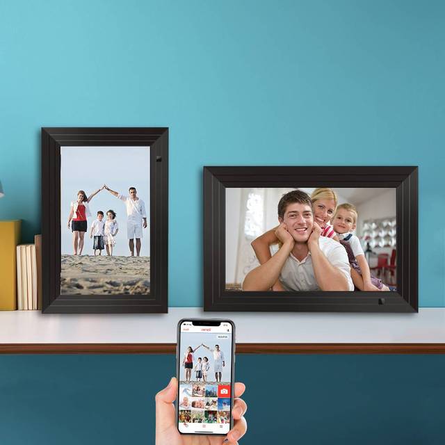 Digital Photo Frame with Clock WiFi 10.1 Inch Smart Cloud 1280x800 IPS Touch Screen Auto-Rotate Share Via APP