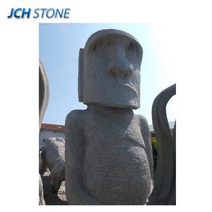 Estatua Moái de Piedra de Granito Natural de la Isla de Pascua, <span class=keywords><strong>Escultura</strong></span> Tallada a Mano - Product Image 3