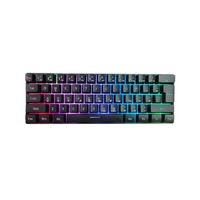 Keyboard Gaming Portabel 61-tombol USB Berkabel dengan Lampu Latar RGB, untuk Bisnis, Kantor, dan Esports