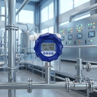 Débitmètre sanitaire Clouds PT100 RTD avec capteur de pression étanche IP68, communication 4G/NB-IoT/Lora, 0,5-5000 L/min pour