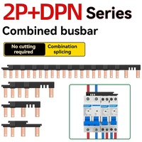 Bloque de Terminales Retardante de Llama PVC Serie 2P+DPN, Barra Colectora Combinada Tipo Pin de Cobre T2, Barra de Distribución de Energía MCB 63A CE