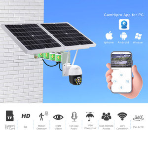 Tecdeft được xây dựng trong Siren Full HD massage cảnh báo 1080P IP <span class=keywords><strong>GSM</strong></span> máy ảnh năng lượng mặt trời cctv với 60 Wát PV panel năng lượng mặt trời Kit - Product Image 4