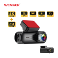 Caméra de tableau de bord et enregistreur vidéo à double objectif 4K+2K avec WiFi 2.4G intégré, GPS, commande vocale, capteur G, vision nocturne, écran IPS - Garantie 1 an
