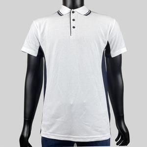 Men's <b>White</b> Short Sleeve <b>Polo</b> Shirt 100% Cotton Pique Fabric Contrast Trim Regular Fit Casual Style - Product Image 1