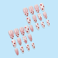 Faux ongles à presser motif carré, application sur les doigts avec colle, matériau ABS, 24 pièces, autocollants pour nail art