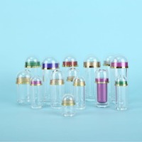 Flacon capsule haut de gamme en acrylique de 50 ml, peint par pulvérisation, fourni directement par l'usine, conteneur cosmétique pour pilules, tête de pompe en forme de balle