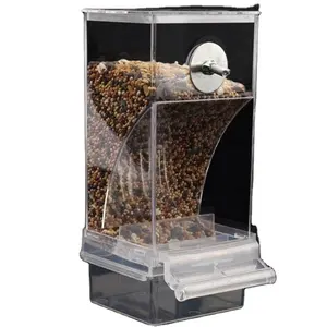 No Mess Bird Automatic Cage Feeder Dispenser Food Container Transparent Factory Wholesales New Carton Bowls PP Plastic for Birds