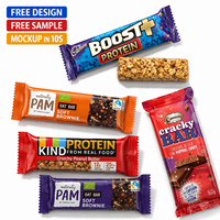 Sachet plat thermosoudé sur 3 côtés personnalisé pour bonbons, biscuits, crème glacée, barres énergétiques, barres aux champignons, barres chocolatées, granola, barres protéinées, emballage alimentaire