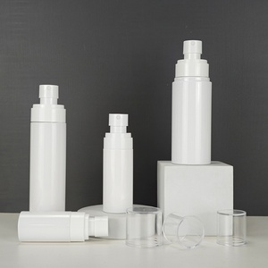 Botellas de Plástico PET Blancas con Bomba Dosificadora, Doble Pulverizador, Tapa Dorada Electrochapada, 60ml 80ml 100ml 120ml 200ml para Suero para el Cuidado de la Piel - Product Image 4