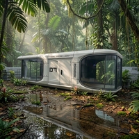 Capsule spatiale à usage commercial avec verrière panoramique pour villas de villégiature