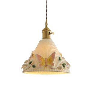 French Country Style Pendant <b>Light</b> 200x280mm LED E27 Gold Round <b>Single</b> Head For Bedroom Living Room Study - Product Image 5