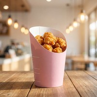 Gobelet simple couche étanche pour frites, gaufres bulles, patates douces, gaufrettes aux œufs, hamburgers, sandwichs, gâteaux, pop-corn et autres plats rapides