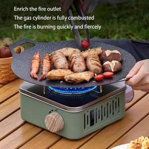 Barbecue de camping portable à gaz propane en acier inoxydable, petit, pliable, automatique, avec allumage intégré - Conception monobloc facile à transporter - Product Image 5
