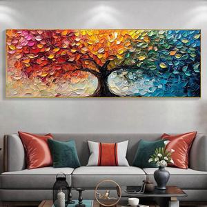 Vente en gros de grandes toiles d'art murales abstraites texturées et colorées en acrylique 3D faites à la main pour la décoration du salon - Product Image 2