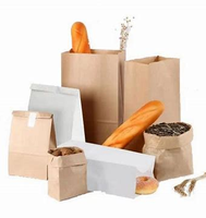 Emballage de nourriture à emporter en papier kraft recyclé en gros, sac en papier personnalisé pour restaurant, impression offset, poignée en ruban pour la livraison de nourriture
