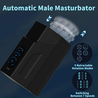 Masturbateur Rotatif Rétractable pour Hommes, Étanche IPX7, avec 7 Vitesses de Poussée et 5 Modes de Rotation, Jouet Sexuel Adulte