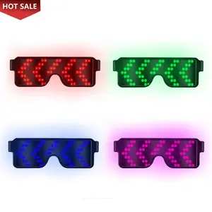 Cool DJ Hot props ไร้สายที่มีสีสันแว่นตาชาร์จ RAVE กระพริบปาร์ตี้แว่นตา LED สำหรับ night club