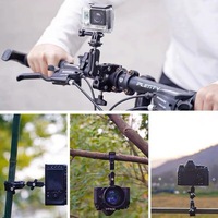 Takenoken Super Clamp Magic Arm Tout en métal 360 ° Double rotule 1/4 "3/8" Filetage Compatible pour Smallrig pour caméra de vélo Go Pro