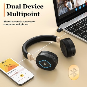 Mới có thể gập lại mic Tai nghe không dây Tai nghe bluetooth Ba chế độ kết nối bluetooth 5.3 + 2.4G kết nối không dây + 3.5 có dây - Product Image 2